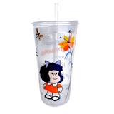 Vaso 600ml con bombilla – Mafalda