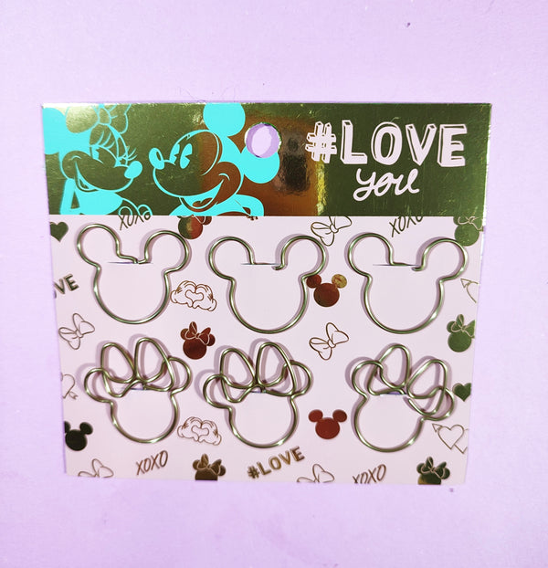 Clip Metalico Setx6 Formas Mickey & Minnie